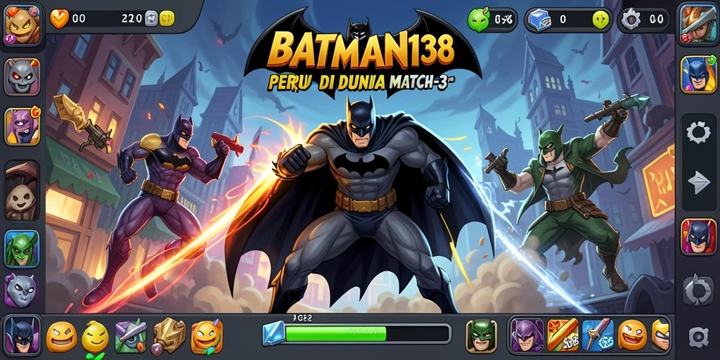 Tampilan gameplay BATMAN138 dengan aksi Match-3 yang seru.