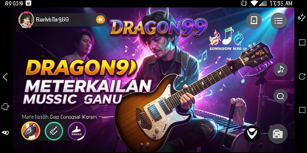 Gameplay DRAGON99 menampilkan momen seru saat belajar musik.