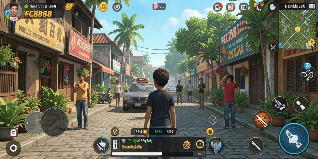 Screenshot FC888 menampilkan gameplay simulasi yang realistis dan menyenangkan.