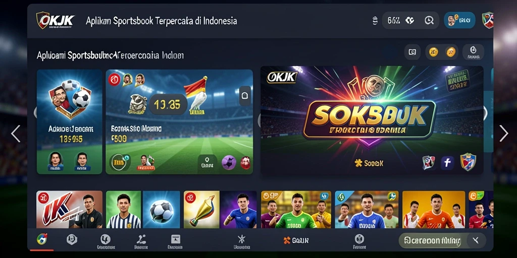 Tampilan utama OKJK yang menunjukkan banyak opsi taruhan olahraga.