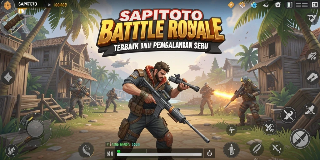 Screenshot permainan SAPITOTO dengan aksi Battle Royale yang seru.