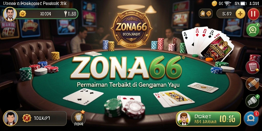 Tampilan gameplay ZONA66 yang menampilkan suasana permainan Poker yang seru.